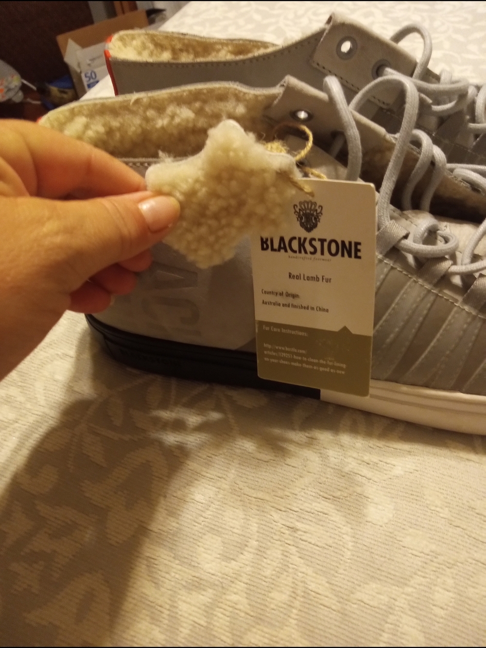 Blackstone Gray and White Athletic High-Top Sneakers